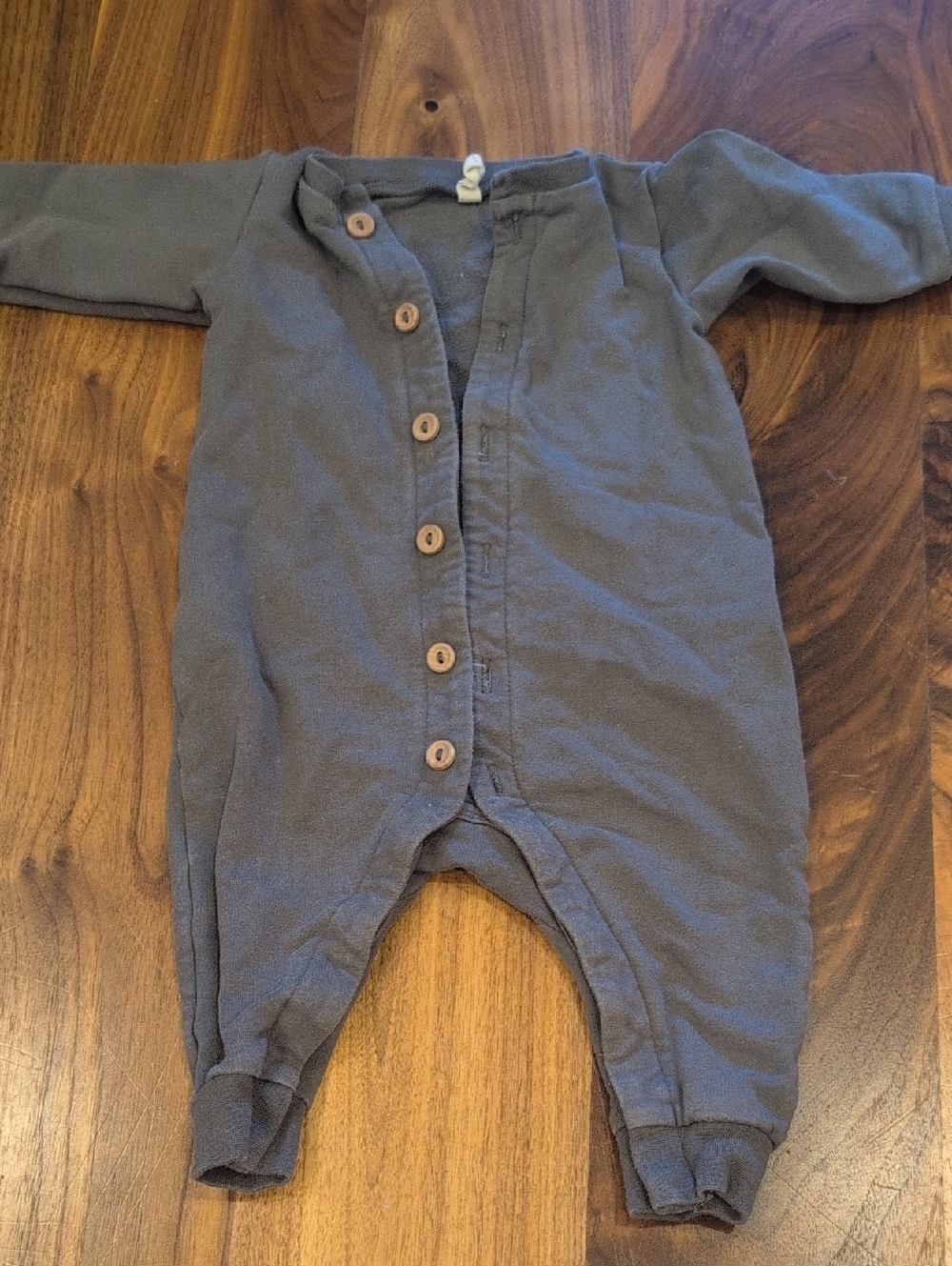Quincy Mae Slate Blue Long-Sleeve Baby One-Piece